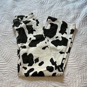 Cow print pants